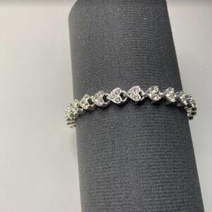Hearts Tennis Bracelet Faux Crystals Bracelet